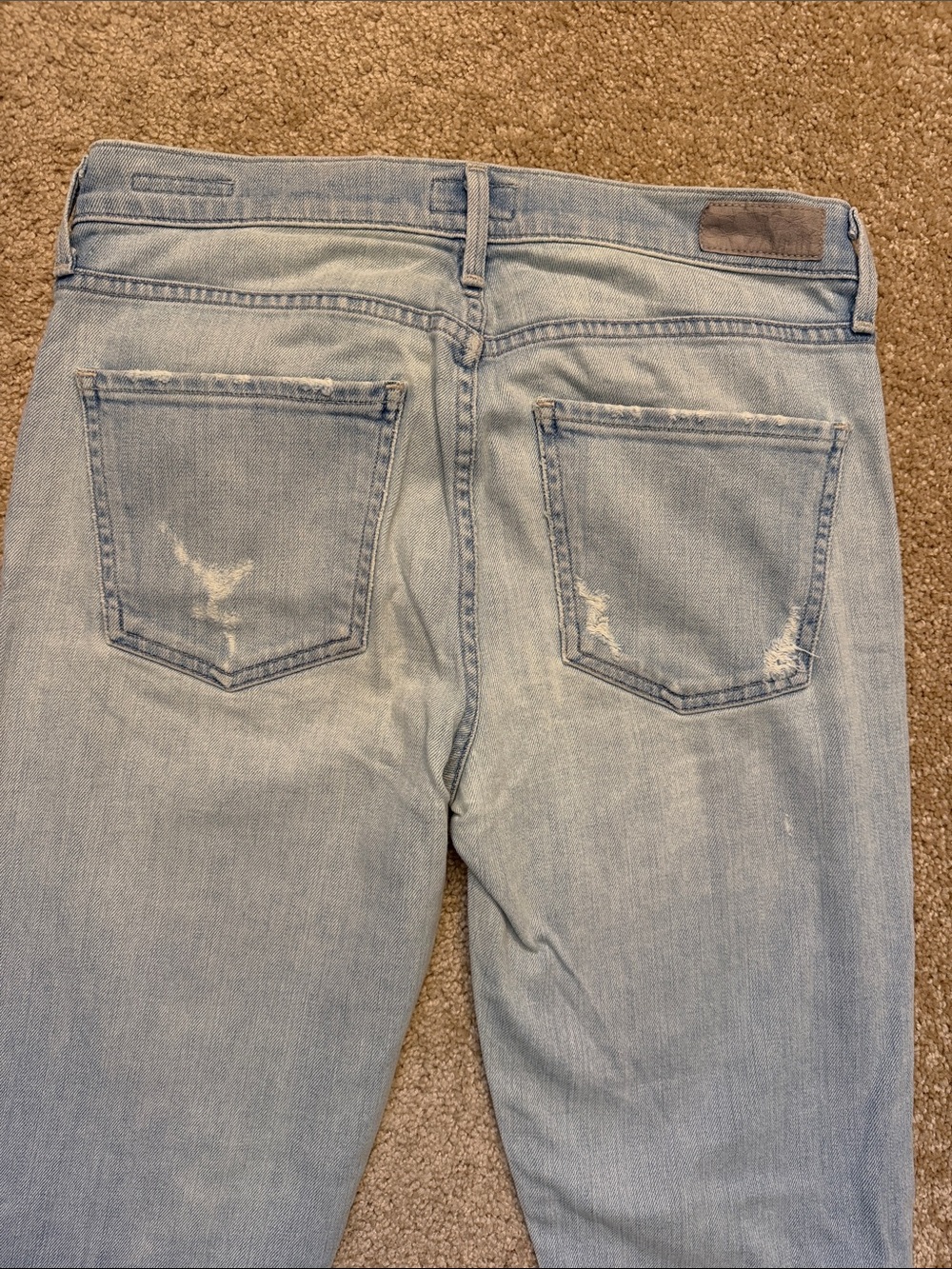 Agolde Sophie Light Wash Skinny Jeans with Pink Patch Size 27 - Picture 12 of 12